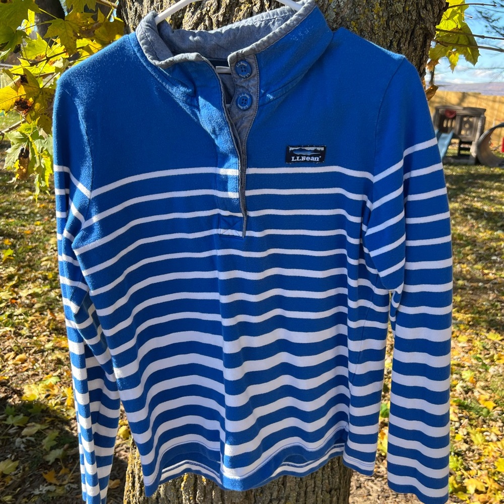 L.L. Bean Small Blue Striped Sweater
